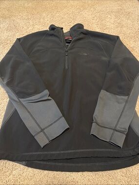 The North Face Black Half-Zip Pullover with Gray Sleeve Panels